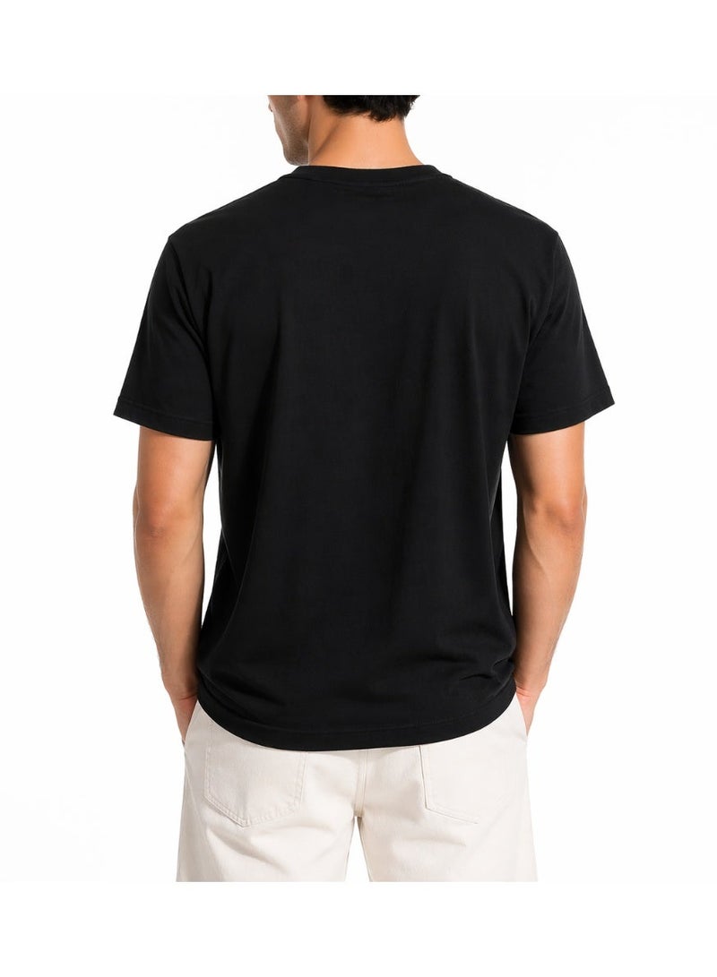 Men's Relax Fit Cotton T-Shirt with F.R.I.E.N.D.S Logo Print - Black - Image 2