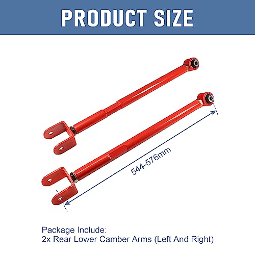 JDMSPEED New Lower Camber Control Arm Rear Replacement For BMW 3 Series E36 E46 Z4 X3 323 325 328 323ci Red (Left and Right) - Image 3