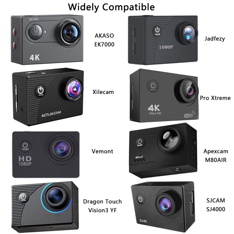 TEKCAM Waterproof Case Compatible with AKASO EK7000/Apexcam M80AIR/Pro Xtreme/SJCAM SJ4000/Dragon Touch Vision3 YF, Waterproof Housing Case for Action Camera with Same Button Position(Watch Install Video) - Image 2