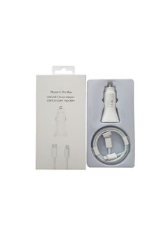 Generic 20W Car Charger USB C Power Adapter For iPhone 13 With Type C to Lightning Cable White  - Image 2