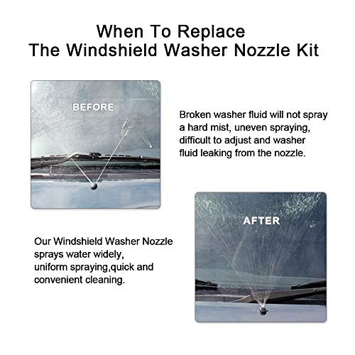 YIENAKFUN Front Windshield Washer Nozzle Kit fit for 05-16 Jeep Grand Cherokee, 05-13 Chevy Malibu, 05-10 Pontiac G6, 07-10 Saturn Aura Replaces 55372143AB 55079049AA Wiper Washer Nozzle Spray Jet - Image 5