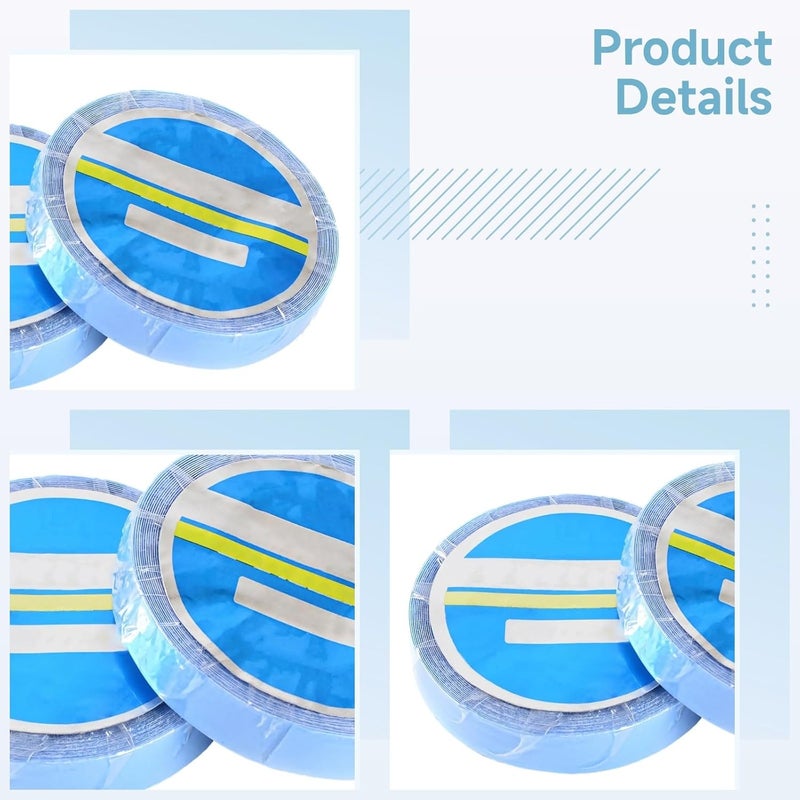 Hair Extension Tape Roll 36 Yards, Double-Sided Adhesive for Wigs, Toupees, Lace Fronts, and Hair Systems, Blue Liner for Clean Application - Image 2