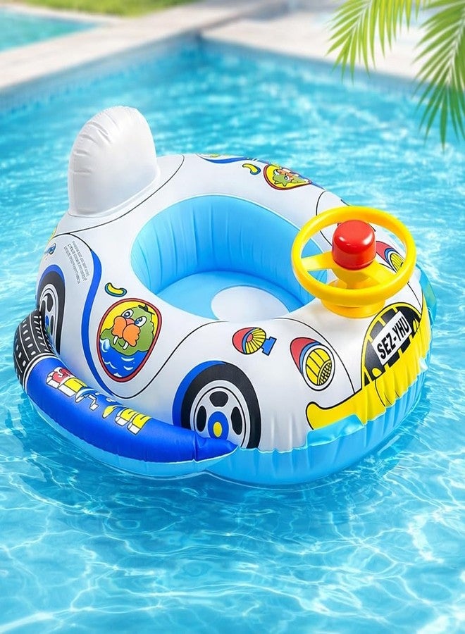 Sukhrup Baby Swimming Float, Kids Swim Tube Car Design, Anti-Flip Inflatable Baby Pool Float with Seat, Toddler Swim Ring for 6 Months–5 Years (Swim A2) - Image 1