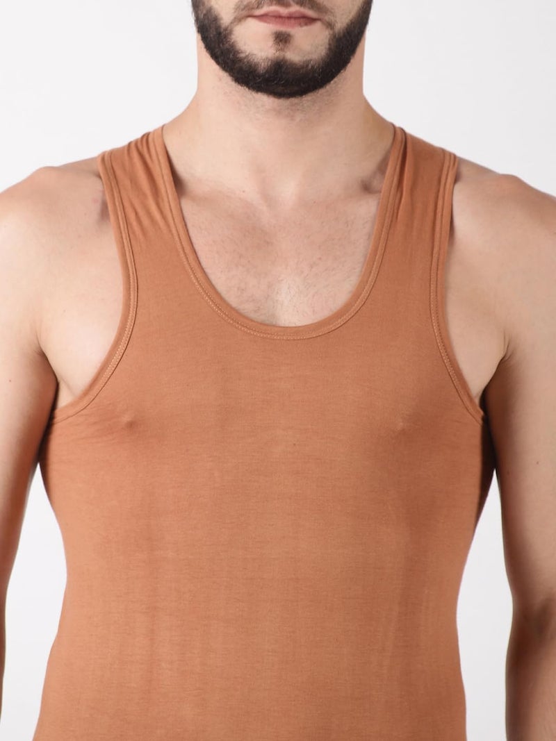 Dollar Lehar Combed Cotton Men's Multicolour Vest - Pack of 5 - Actual Colour May Vary - Image 4