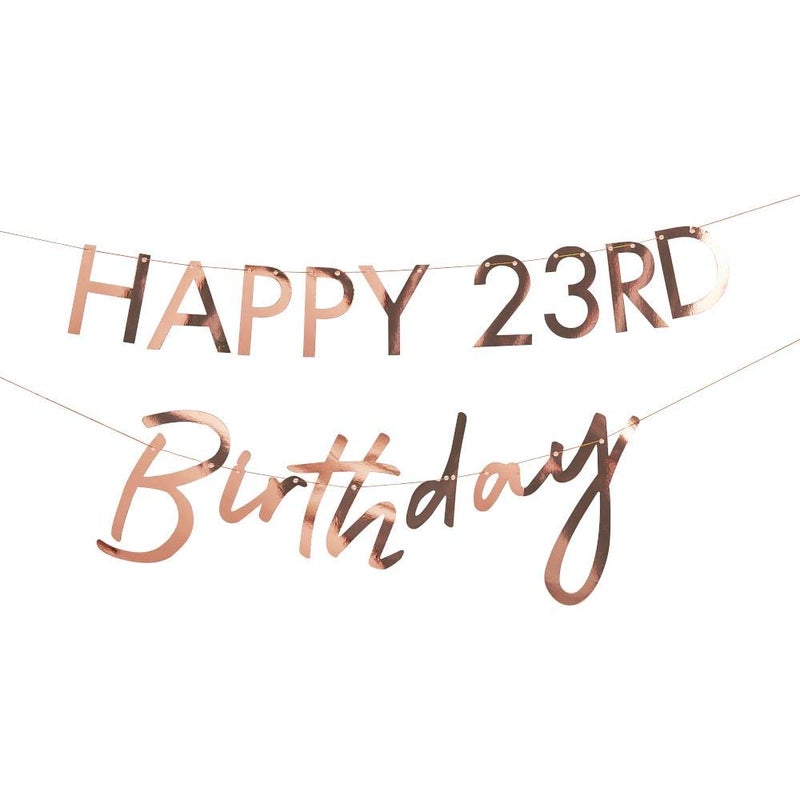Ginger Ray Customisable Milestone Birthday Banner Rose Gold Small - Image 2