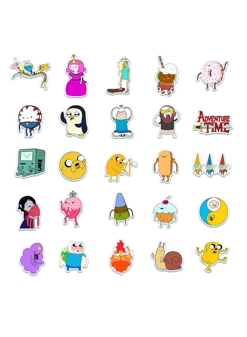100Pcs Adventure Time Stickers Cartoon Network Stickers Waterproof Stickers for Kids Teens Adults Water Bottle Skateboard - Image 2
