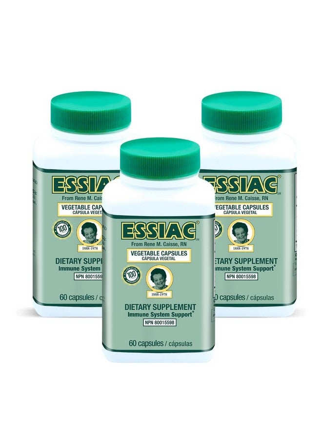 Essiac كبسولات شاي إسيك جميعها طبيعية - 60 كبسولة | مزيج مضاد للأكسدة قوي للمساعدة في تعزيز الصحة العامة والرفاهية | الصيغة الأصلية منذ 1922 (عبوة من 3) - Image 1