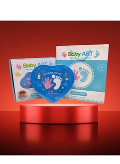 Kiddale Baby Shower Gift| Baby Casting Kit| Baby Impression Kit| Handprint and Footprint Impression Clay Kit in a Tin Box with Decorative Materials and a Gift Bag-Blue  - Image 4