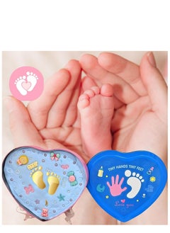 Kiddale Baby Shower Gift| Baby Casting Kit| Baby Impression Kit| Handprint and Footprint Impression Clay Kit in a Tin Box with Decorative Materials and a Gift Bag-Blue  - Image 5