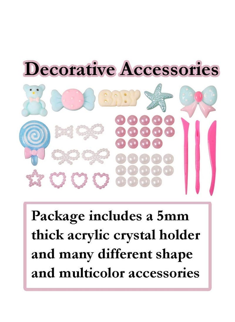 Kiddale Baby Shower Gift| Baby Casting Kit| Baby Impression Kit| Handprint and Footprint Impression Clay Kit in a Tin Box with Decorative Materials and a Gift Bag-Blue  - Image 3