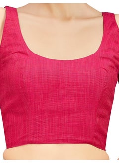 Studio Shringaar Studio Shringaar Women's Readymade Cotton-Silk Sleeveless Saree Blouse(Pink, 34)  - Image 5