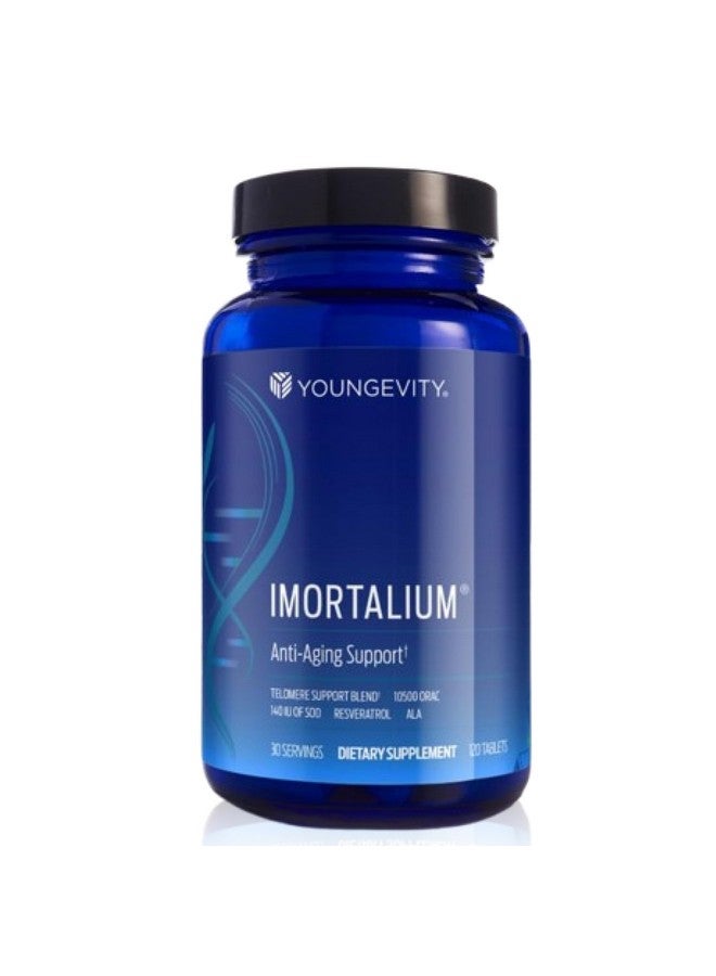 Youngevity Imortalium® - Anti-Aging Telomere Health, Fucoxanthin, Carotenoid Blend, Fucoidan Blend, MSM, Glutathione, Skin Rejuvinating Blend + 12 Whole Foods 120 Tablets (Pack of 1) - Image 1