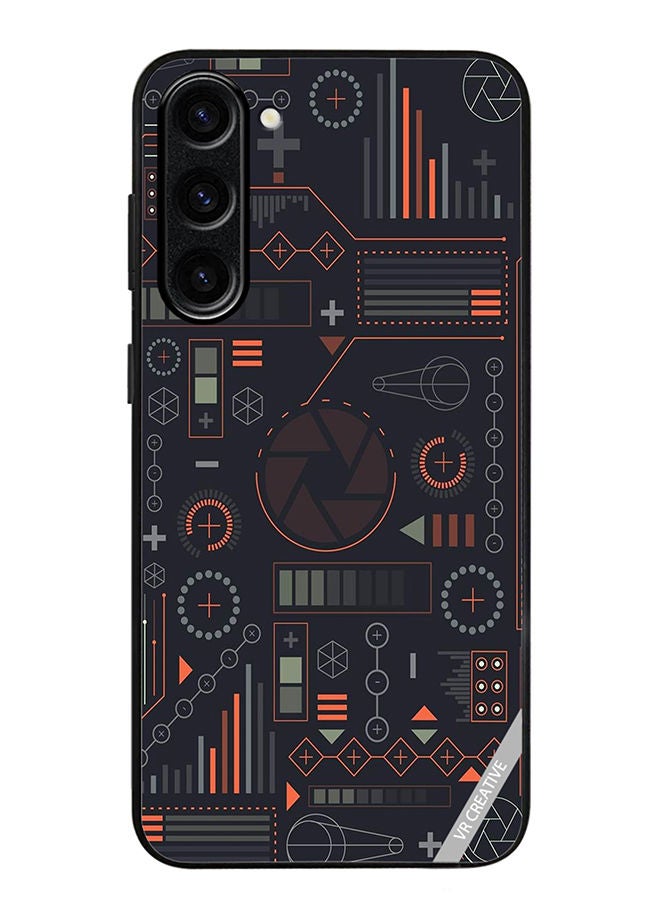 VR CREATIVE غطاء حماية لهاتف سامسونج جالاكسي S23 بتصميم دائري متعدد الألوان - Image 1