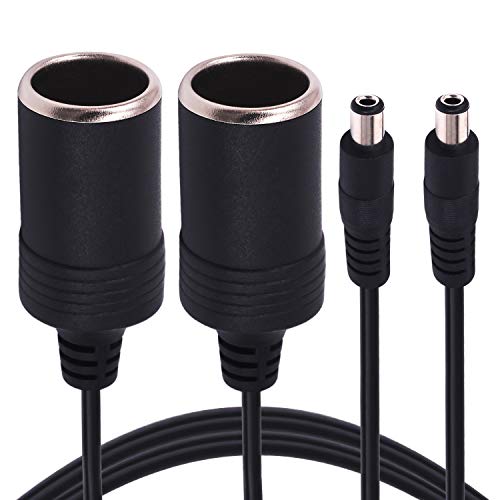Yeebline Cigarette Lighter Power Supply Cable 2Pack Car Cigarette Lighter Female Socket to DC 55mm x 21mm Plug Jack Adapter - Image 1