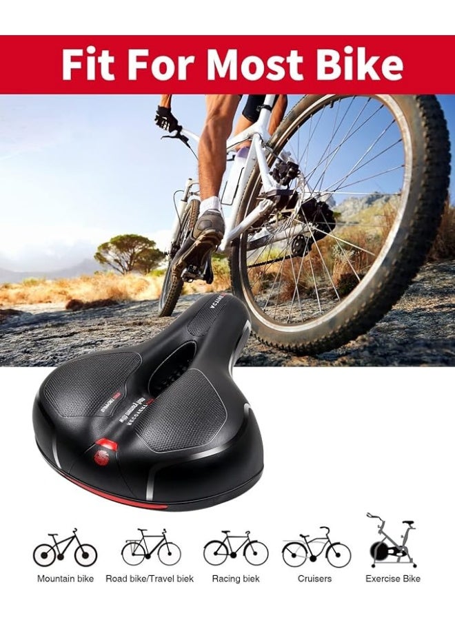 TrueFit TRUE FIT®Most Comfortable Bike Seat - Wide Bicycle Saddle Replacement Memory Foam Soft Padded Cushion with Dual Shock Absorbing Rubber Balls Universal Fit - Image 2