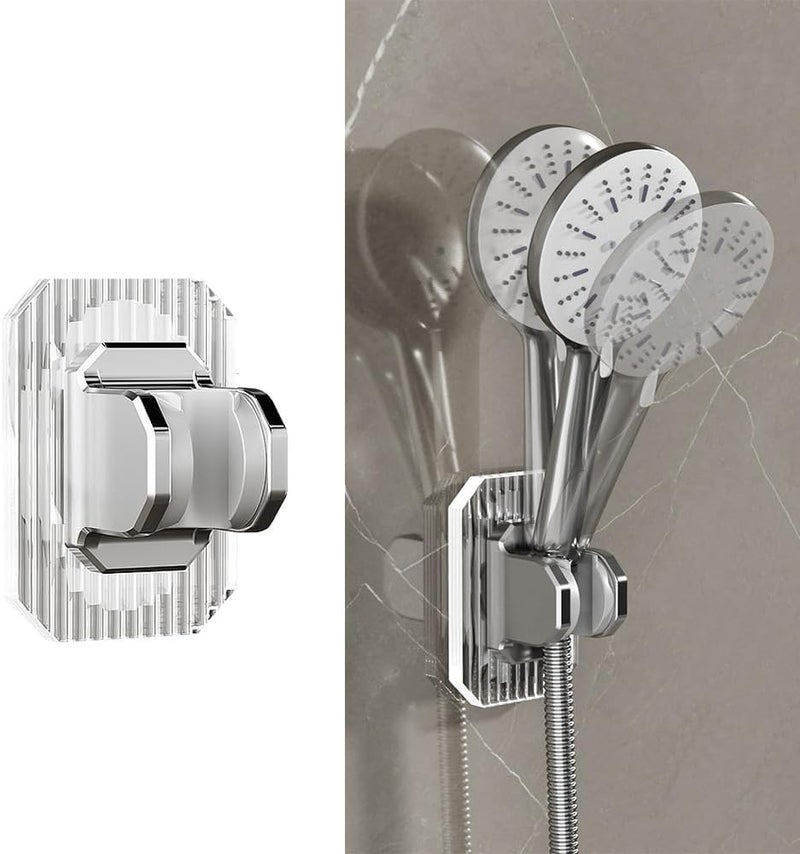HOMENITY HOMENITY® - Shower Head Holder, Adjustable Acrylic Shower Head Holder, Wall Adhesive Mounting Without Drilling, Stylish and Practical Bathroom Accessories  - Image 1