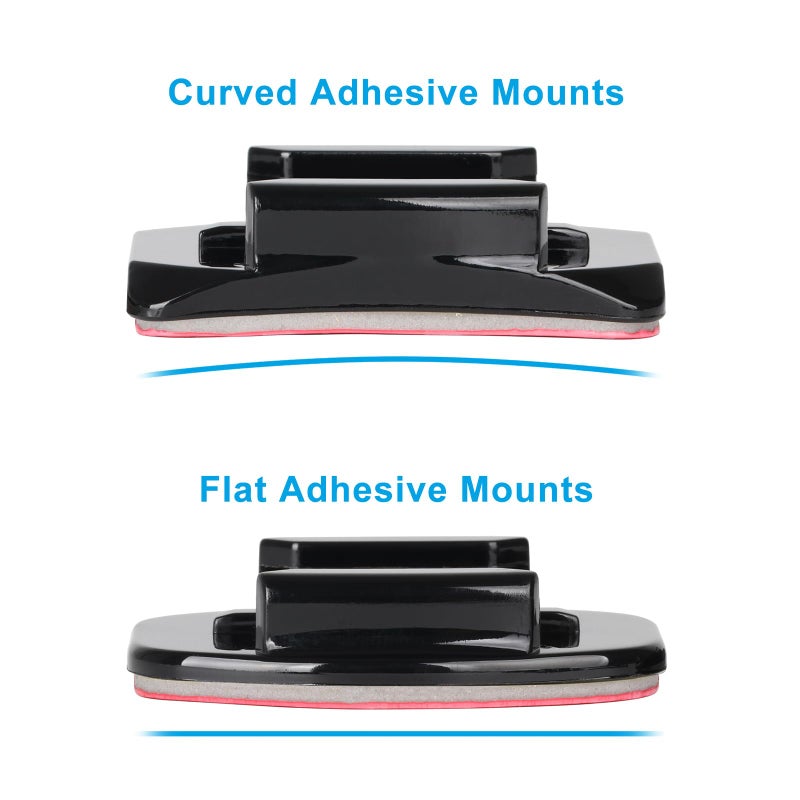 HSU Helmet Sticky Mounts for GoPro, Quick Release Buckle and J-Hook Buckle Mount, Adhesive Mounts and Thumbscrew, Cameras Grab Bag for GoPro DJI Osmo Action Insta360 AKASO and Other Action Cameras - Image 5
