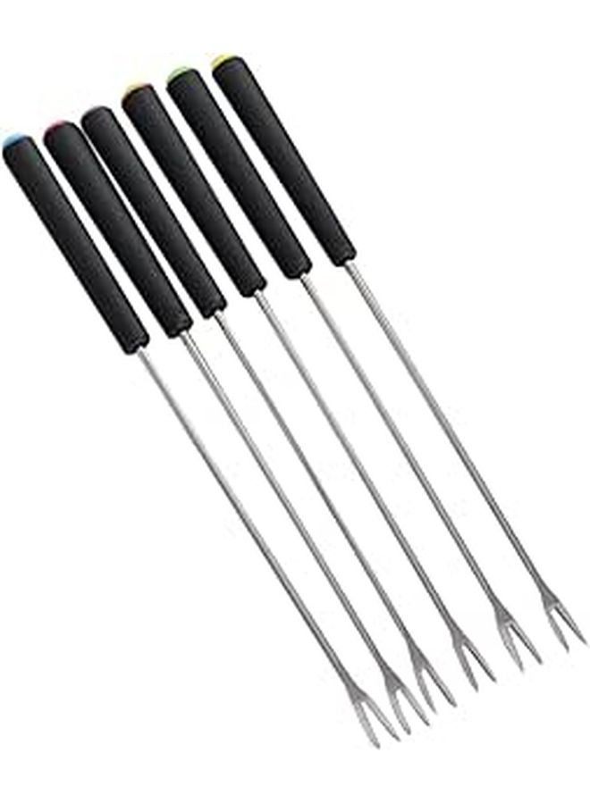Stainless Steel 6 Pcs Fondue Forks Chocolate Dipping Fruit Picks Dessert Serving - Image 1
