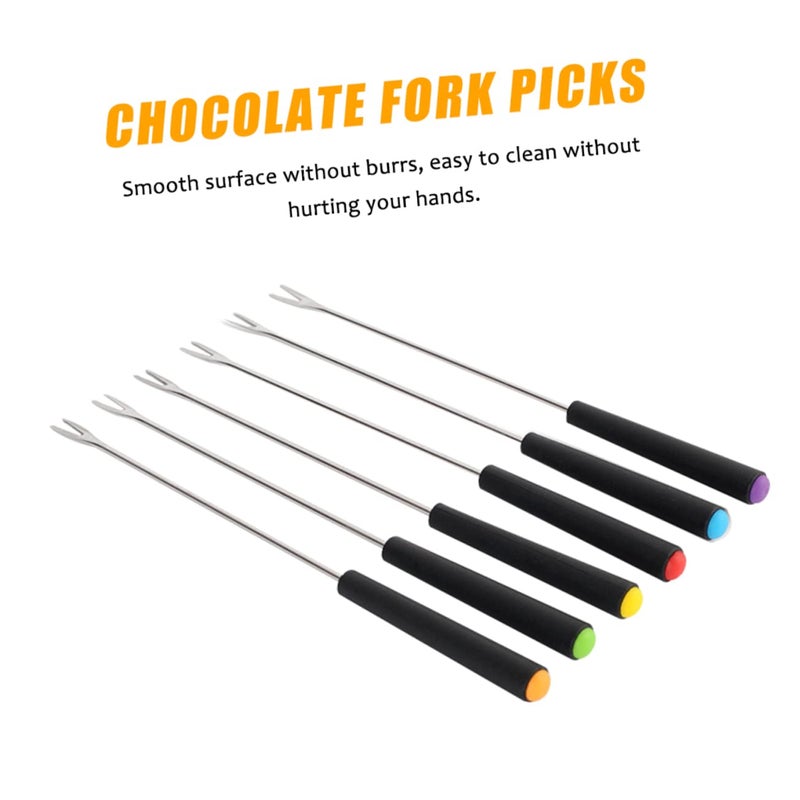 Stainless Steel 6 Pcs Fondue Forks Chocolate Dipping Fruit Picks Dessert Serving - Image 5