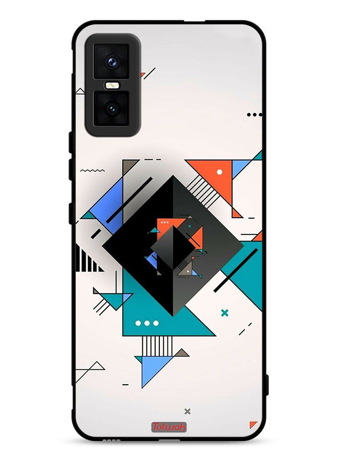 Tolwak Infinix GT 30 Pro Protective Case Cover Square And Triangle Shapes Abstract Pattern - Image 1