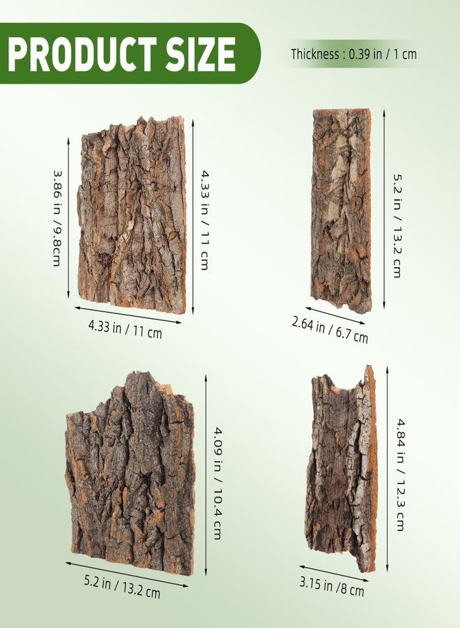 Lurrose 4Pcs Cork Bark Reptile Climbing Platform Terrarium Decor Natural Tree Bark Hide for Snakes Lizards Geckos Small Pets - Image 4