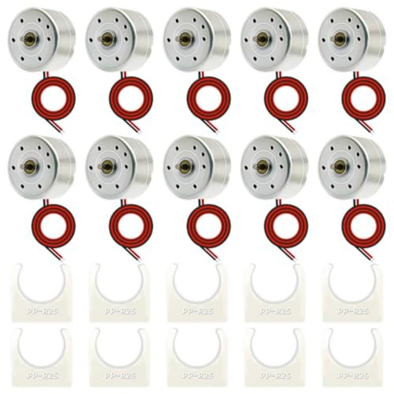 Mini Generator Motors, 10 Pcs Pack DC 3V Mini Electric Motor, Wind Turbine Generator, Hand Cranked Power Generator Model, with Bracket, for DIY Toys - Image 1