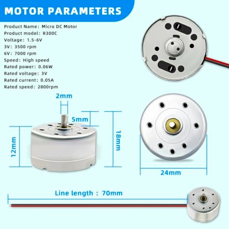 Mini Generator Motors, 10 Pcs Pack DC 3V Mini Electric Motor, Wind Turbine Generator, Hand Cranked Power Generator Model, with Bracket, for DIY Toys - Image 5