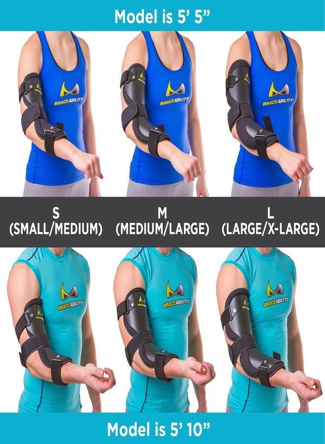 بريس أبيليتي دعامة الكوع BraceAbility لعلاج متلازمة النفق المرفقي | جبيرة لعلاج الألم الناتج عن انضغاط العصب الزندي، والوقاية من فرط تمدد الكوع، وتثبيت الذراع بعد الجراحة - صغير/متوسط - Image 3