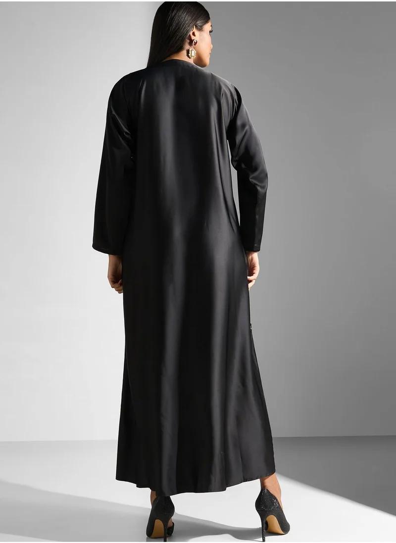 Meem by Mariyah Embellished Long Sleeve Abaya