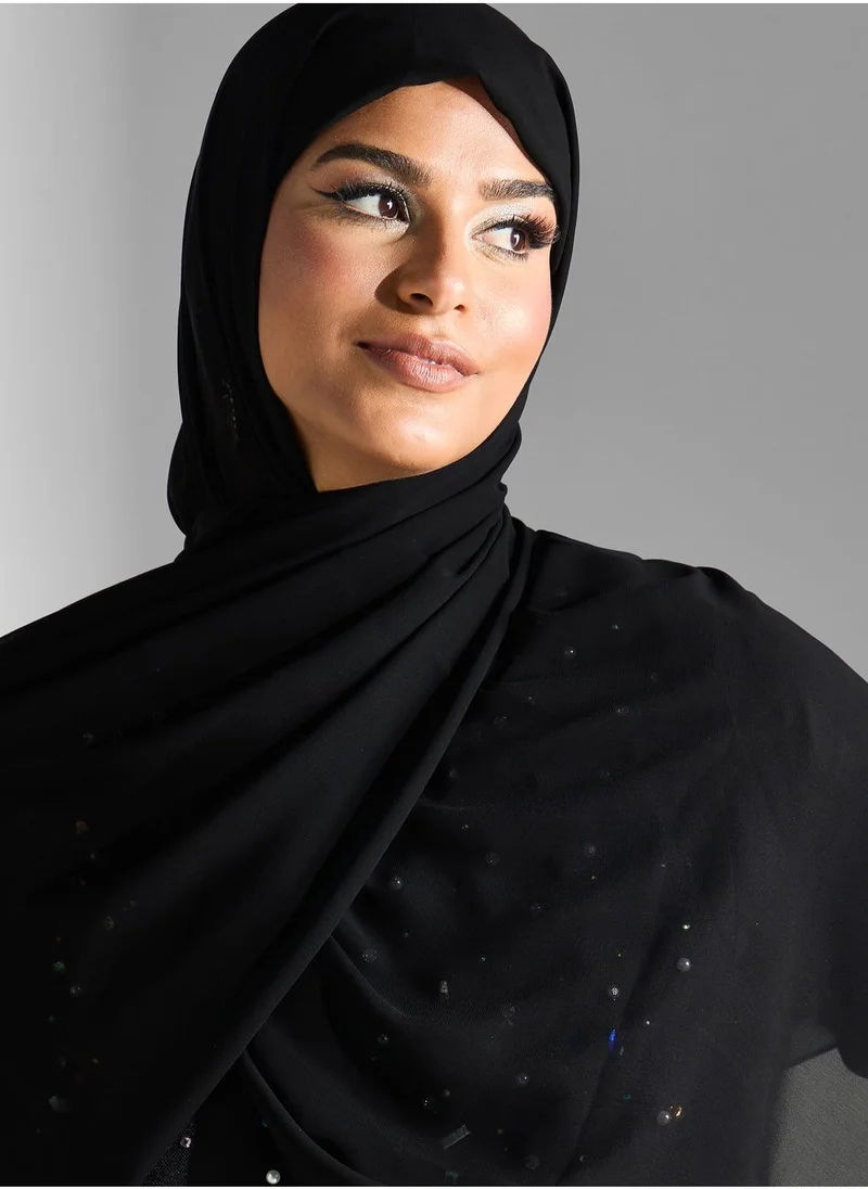 Meem by Mariyah Embellished Long Sleeve Abaya