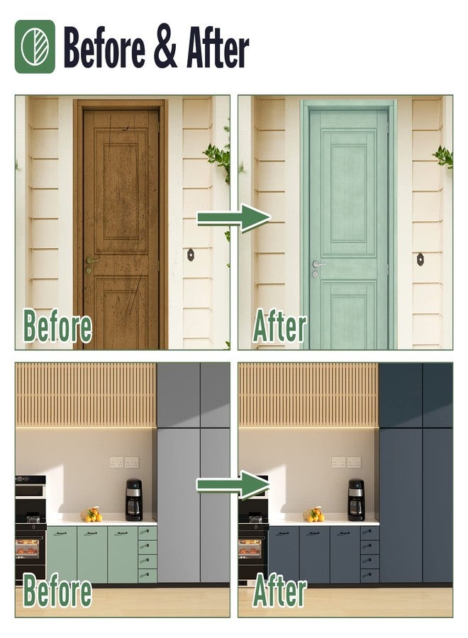 DWIL Matte Finish Furniture Paint - 64 Oz Wood Paint for Cabinets, Doors, Tables, and Dressers Refinishing - Water-Based, Non-Toxic & Odorless, Easy to Apply(Black)-With Tools - Image 2