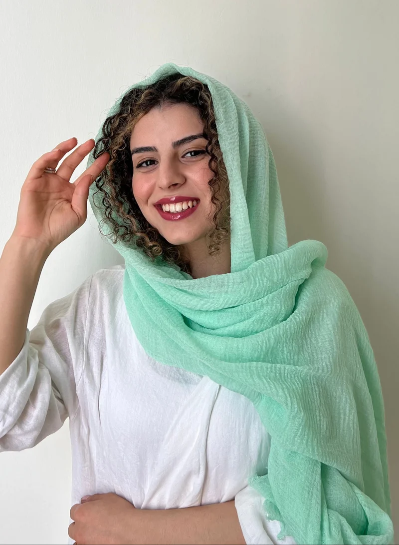 The Untitled Project Teal Me More - Crinkle Organic Cotton Scarf