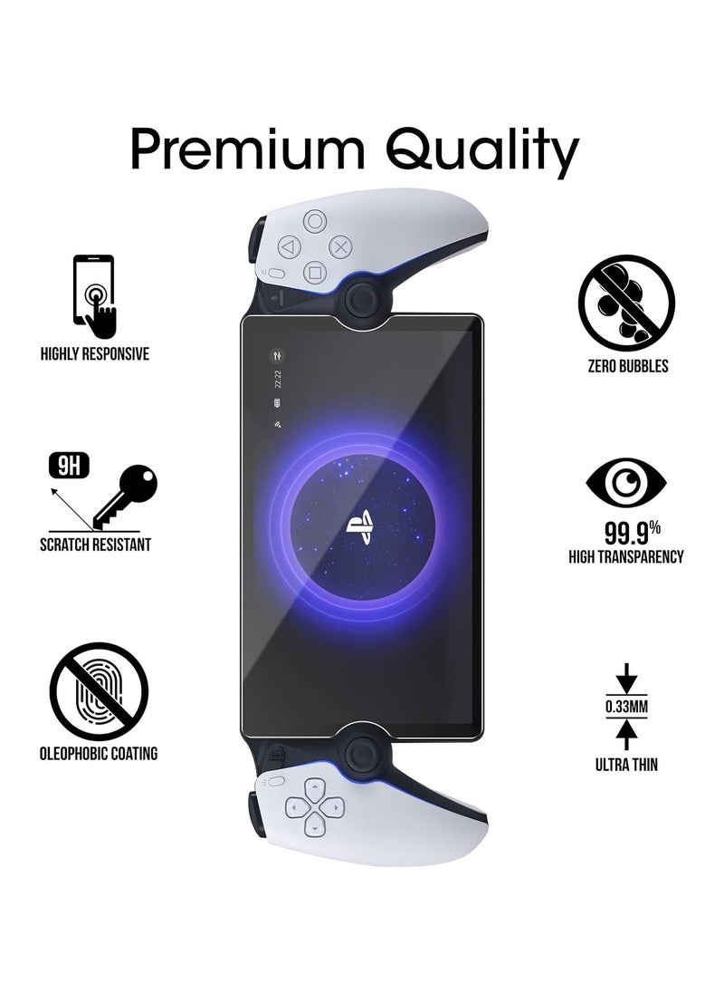 Amfilm - amFilm 3 Pack Tempered Glass Screen Protector for PlayStation Portal Remote Player 8 inch - PlayStation 5 with Easy Installation Kit, Transparent Ultra HD, Anti-Scratch, Anti-Fingerprint - Image 1