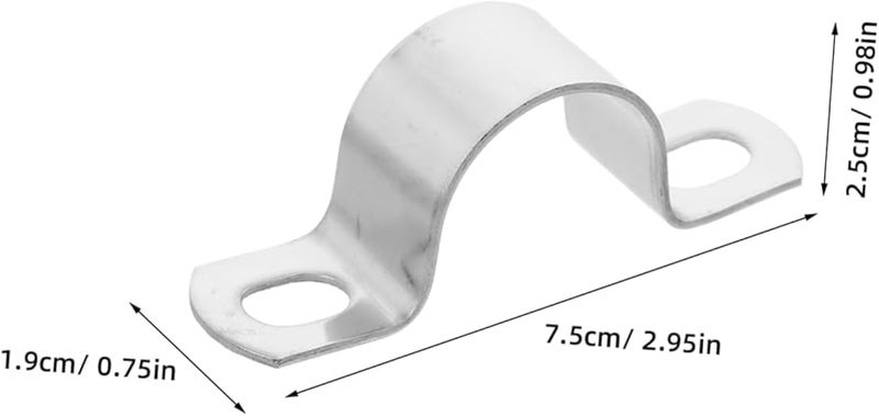 مشابك أنابيب من الفولاذ المقاوم للصدأ 10 قطع 7.5 × 2.5 × 1.9 سم أقواس عالية القوة للسباكة والكهرباء - Image 3