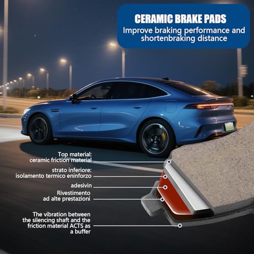 HECHENQICHE D1210 Front Ceramic Brake Pads Kit Fit For Toyota Yaris 2007-2018, For Toyota Prius C 2012-2019, For Scion iQ 2013 - Image 3