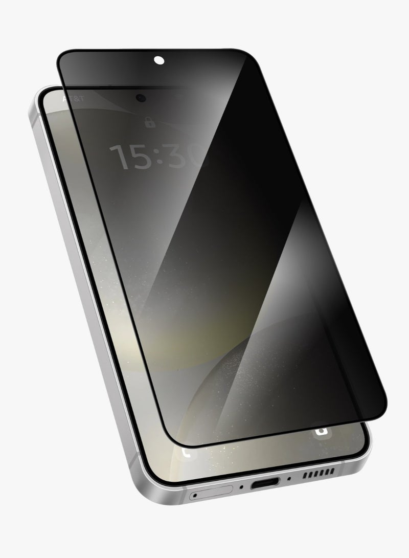LEVELO S25 Plus Privacy Screen Protector 2.5D Silk Print High Silicone Aluminum Ultra-Thin Glass / Super Smooth & Responsive Coating Finish / Air Bubble Prevention / Instant Fingerprint Unlock - Black - Image 1
