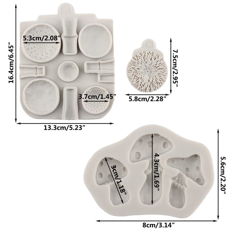 Sijiangmold 3D Mushroom Fondant Silicone Molds Mushroom Chocolate Mold For Cake Decorating Chocolate Candy Polymer Clay Resin Gum Paste Set Of 2 - Image 2