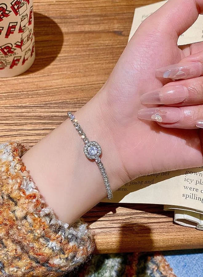 Take Two Sparkling Silver Crystal Bracelet