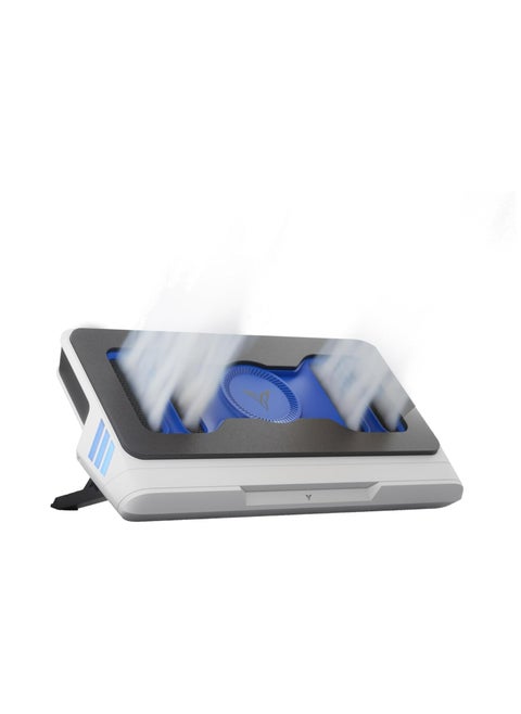 FlyDigi BS1 Laptop Cooling Pad Wind-Pressure Closed-Loop Turbo-Fan (MAX 3000RPM) Dual Noise Reduction Intelligent Temperature Control 3-Angle Adjustable RGB Laptop Cooling Stand Wide Compatibility