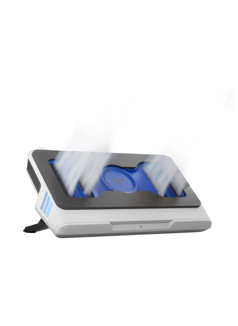 FlyDigi - BS1 Laptop Cooling Pad Wind-Pressure Closed-Loop Turbo-Fan (MAX 3000RPM) Dual Noise Reduction Intelligent Temperature Control 3-Angle Adjustable RGB Laptop Cooling Stand Wide Compatibility - Image 1