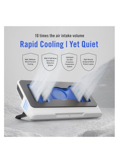 FlyDigi BS1 Laptop Cooling Pad Wind-Pressure Closed-Loop Turbo-Fan (MAX 3000RPM) Dual Noise Reduction Intelligent Temperature Control 3-Angle Adjustable RGB Laptop Cooling Stand Wide Compatibility  - Image 2