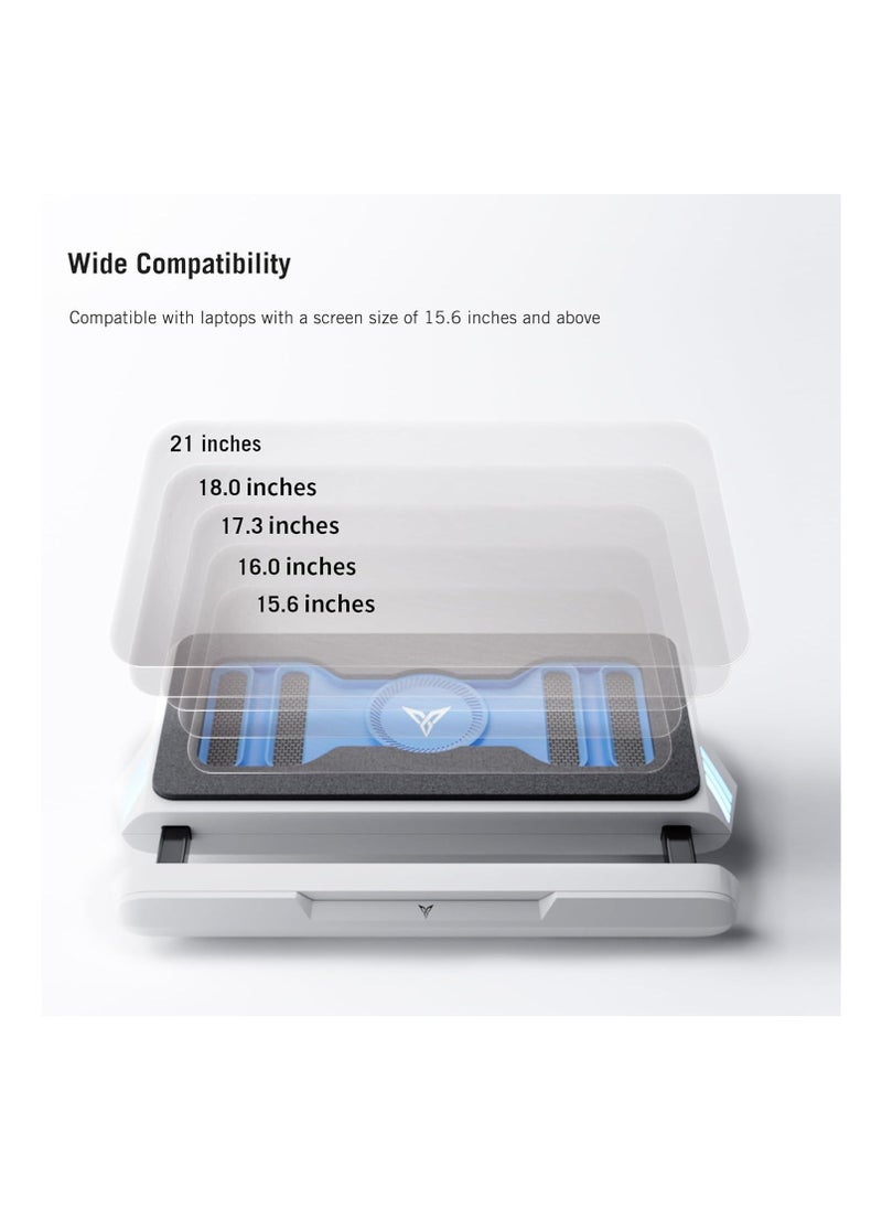 FlyDigi - BS1 Laptop Cooling Pad Wind-Pressure Closed-Loop Turbo-Fan (MAX 3000RPM) Dual Noise Reduction Intelligent Temperature Control 3-Angle Adjustable RGB Laptop Cooling Stand Wide Compatibility - Image 1