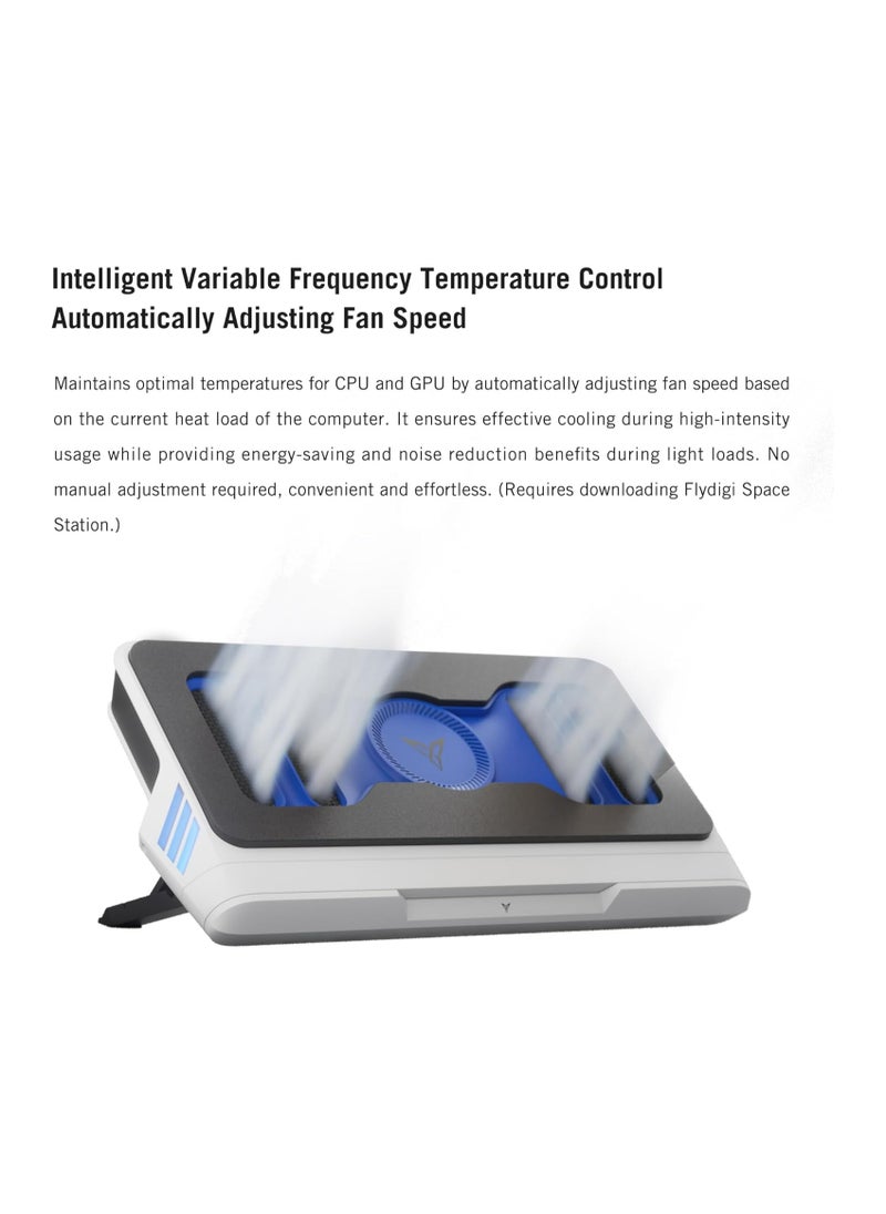 FlyDigi - BS1 Laptop Cooling Pad Wind-Pressure Closed-Loop Turbo-Fan (MAX 3000RPM) Dual Noise Reduction Intelligent Temperature Control 3-Angle Adjustable RGB Laptop Cooling Stand Wide Compatibility - Image 1