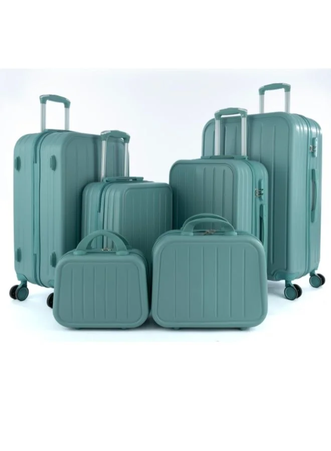LIMRA Luggage set 6 pieces travel Bags with a distinctive design from limra light green