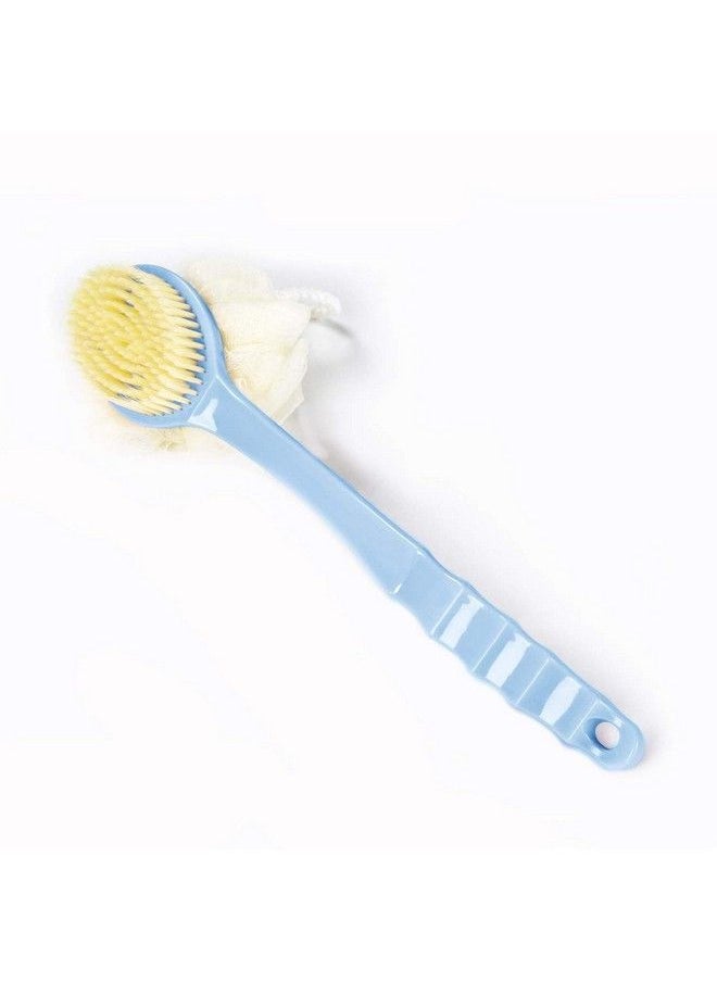 Incrizma Plastic Shower Body Brush With Bristles And Loofah Mesh Sponge With Curved Long Handle For Skin Exfoliating Bath For Men  - Image 5