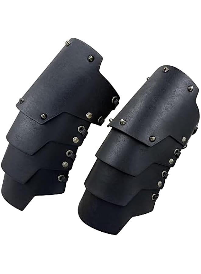 درع الذراع الجلدي المزيف من العصور الوسطى بـ 4 طبقات، قفازات المرتزقة من العصور الوسطى، حماية الذراع لفارس الرامي - Image 2