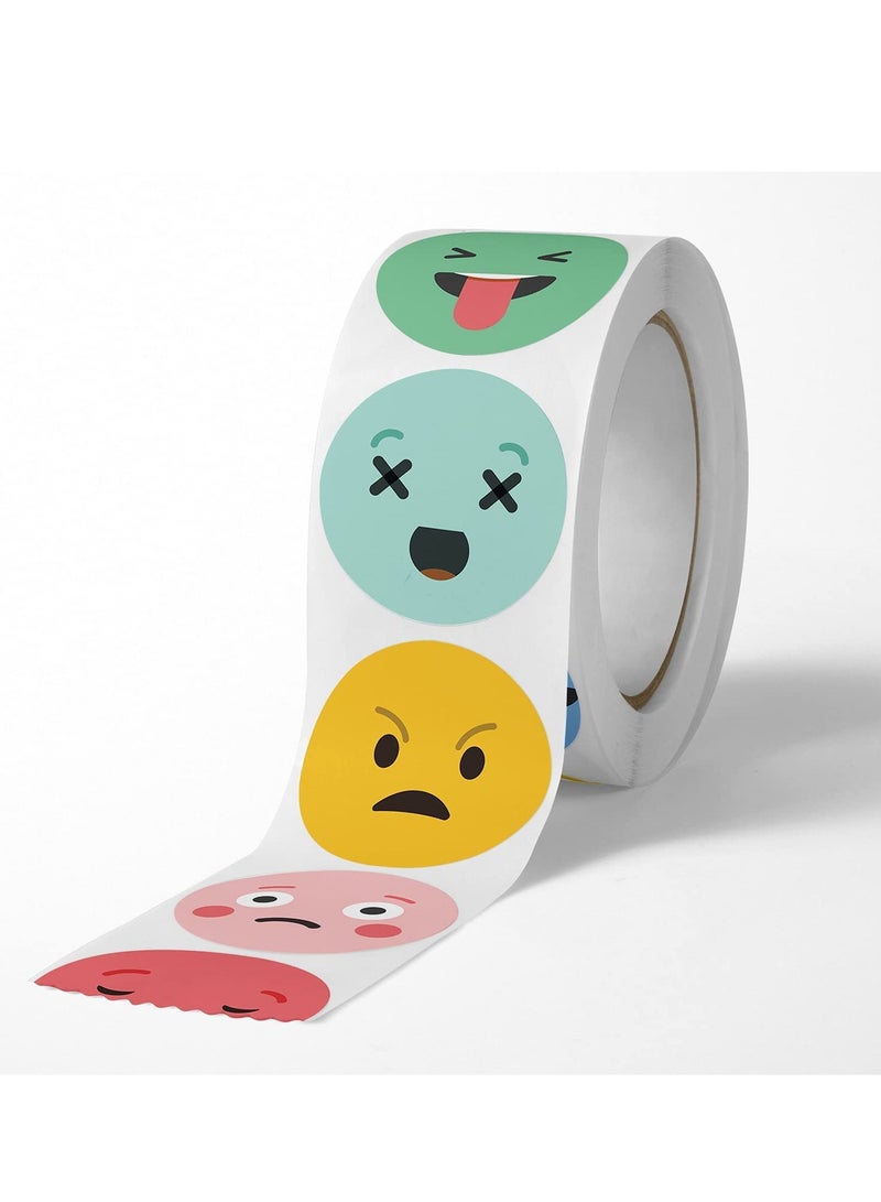 KASTWAVE Smile Face Stickers Roll, Reward Stickers for Teachers Kids, Happy Face Rewards Stickers Circle Dots Stick Labels, Water Bottles, School, Home Etc, Party Supplies Stickers  - Image 2