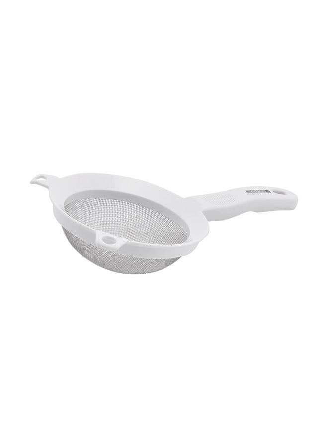 Royalford Stainless Steel 3.5'' Strainer With Abs Handle Multi Color White/Silver - Image 2