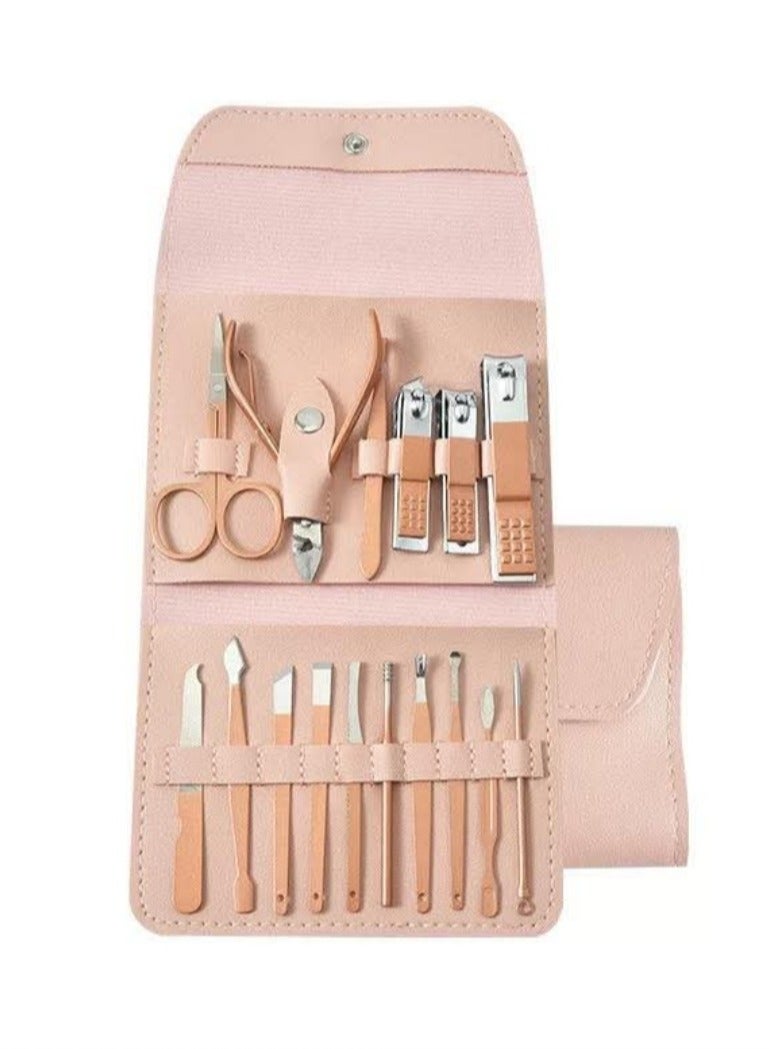 مجموعة من ١٦ مقص أظافر وباديكير مع حقيبة جلدية متعدد الالوان - Image 3