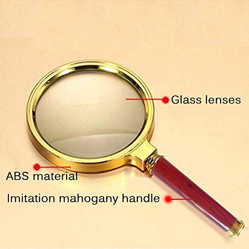 Zurato Double Glass 3X High Power Antique Handheld Magnifying Glass for Reading, Soldering, jewelries, maps, Great for Gifting (3X, 80MM, Gold + Red) - Image 4